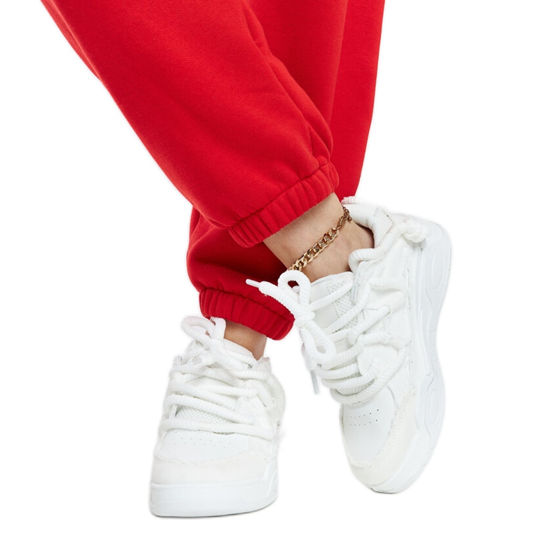 White sneakers with Melilot fabric inserts