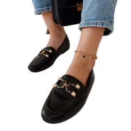 Black loafers with a Comerio buckle Black loafers with a Comerio buckle