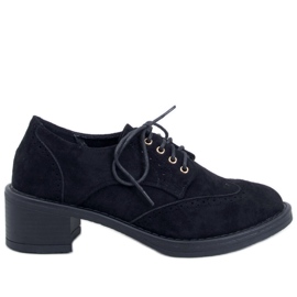 Vedra Black high-heeled loafers