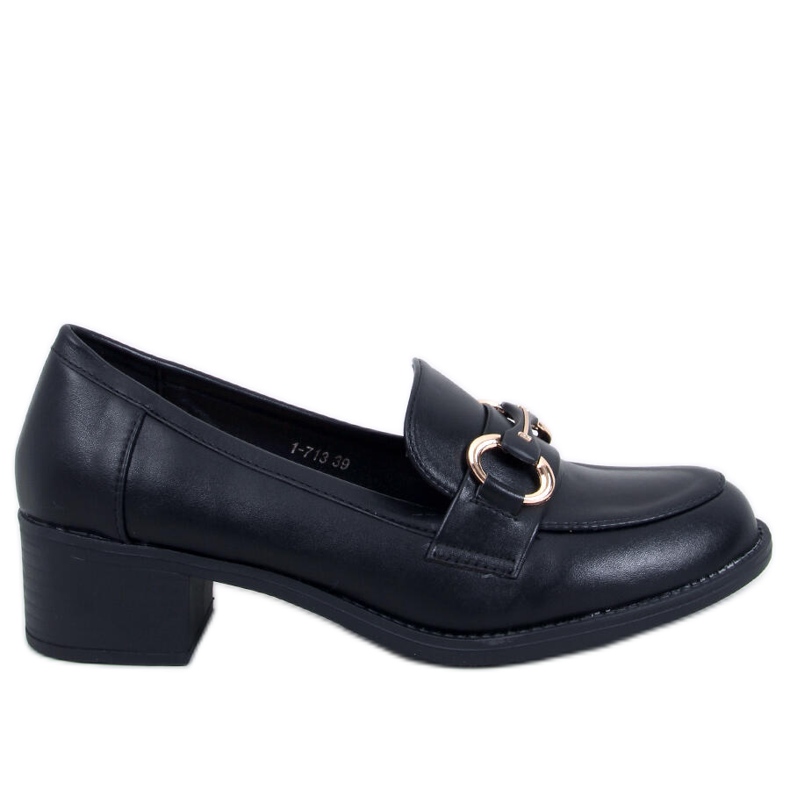 Pontei Black high-heeled loafers