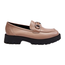 Vinceza Women's Eco Leather Loafers Beige Ledda Vinceza Women's Eco Leather Loafers Beige Ledda
