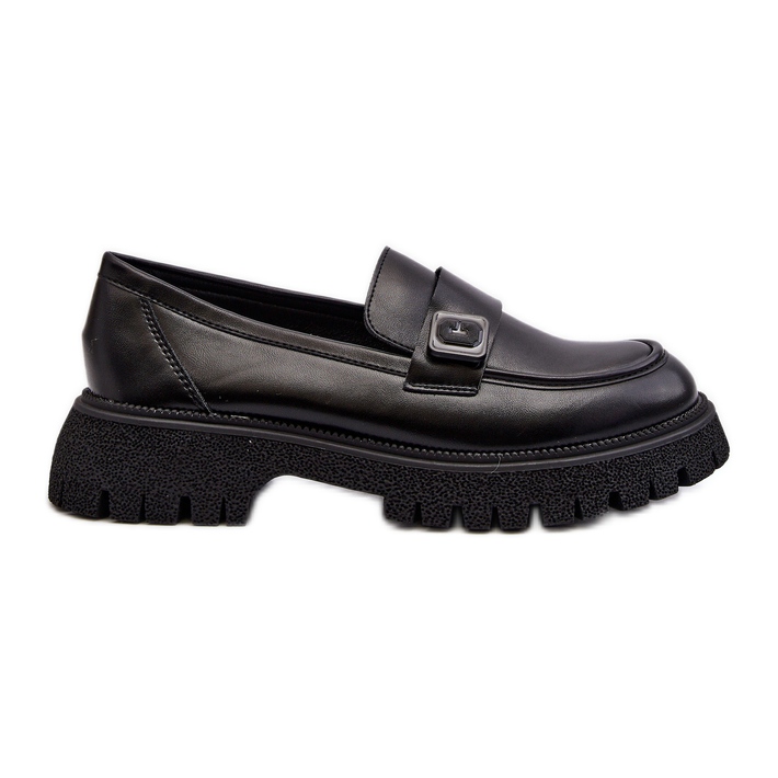Vinceza Women's Moccasins With a Strap Black Flanila