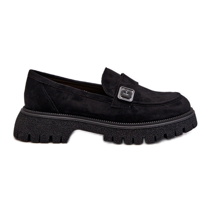 Vinceza Women's Moccasins With a Strap Black Flanila