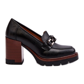 Vinceza Pumps on a massive high heel with a decoration, Black Oradna Vinceza Pumps on a massive high heel with a decoration, Black Oradna