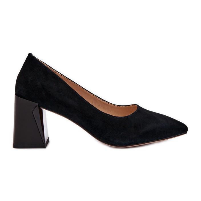 Vinceza Black Alessyndra suede pumps on a high heel