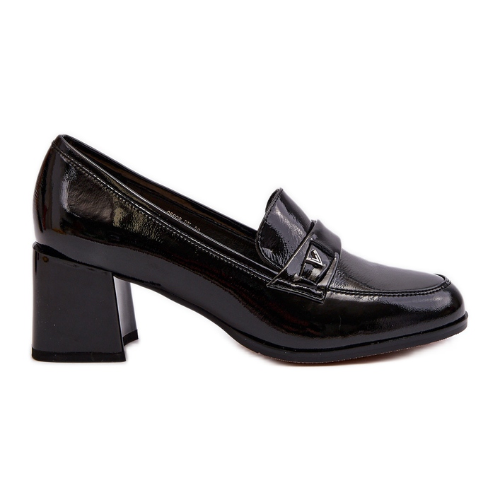 Vinceza Black Patent High Heel Pumps Felicijana