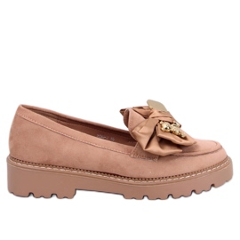 Pennsy Camel moccasins with a decorative teddy bear brown