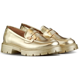 Women's gold shoes with a thick sole golden Women's gold shoes with a thick sole golden