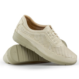 Comfortable beige women's shoes with elastic band