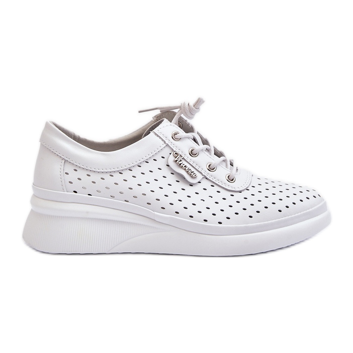 Vinceza Women's Leather Sports Sneakers Shoes White Brumia