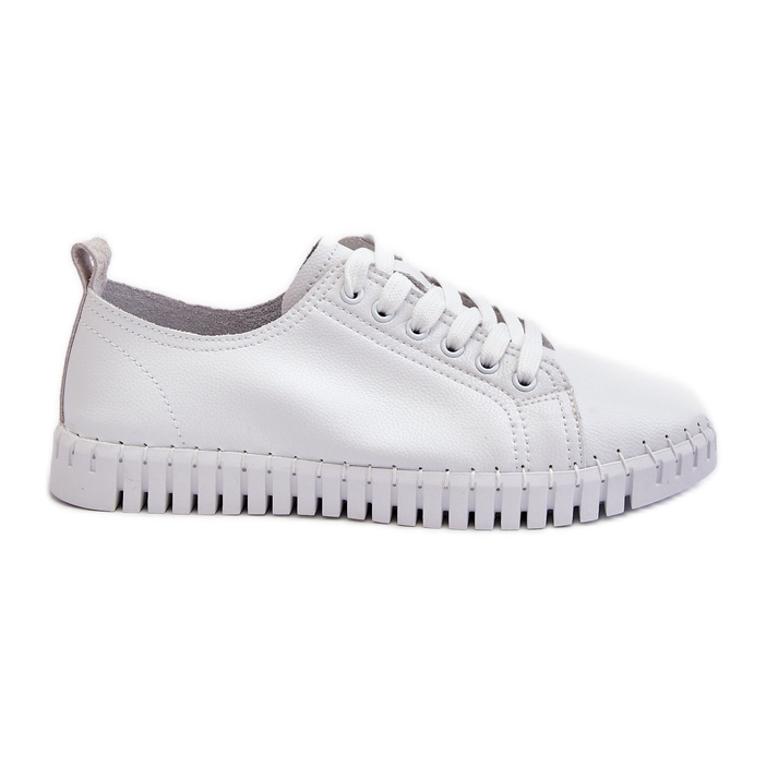 Vinceza Women's Leather Sneakers White Xenobia