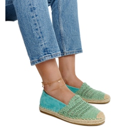 Gordana's mint openwork espadrilles green