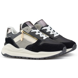 Women's casual sports shoes, black sneakers