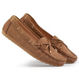 Casual women's moccasins, suede, comfortable women's moccasins beige Casual women's moccasins, suede, comfortable women's moccasins beige