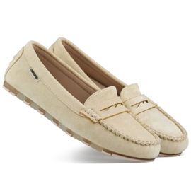 Women's beige suede moccasins, comfortable moccasins Women's beige suede moccasins, comfortable moccasins