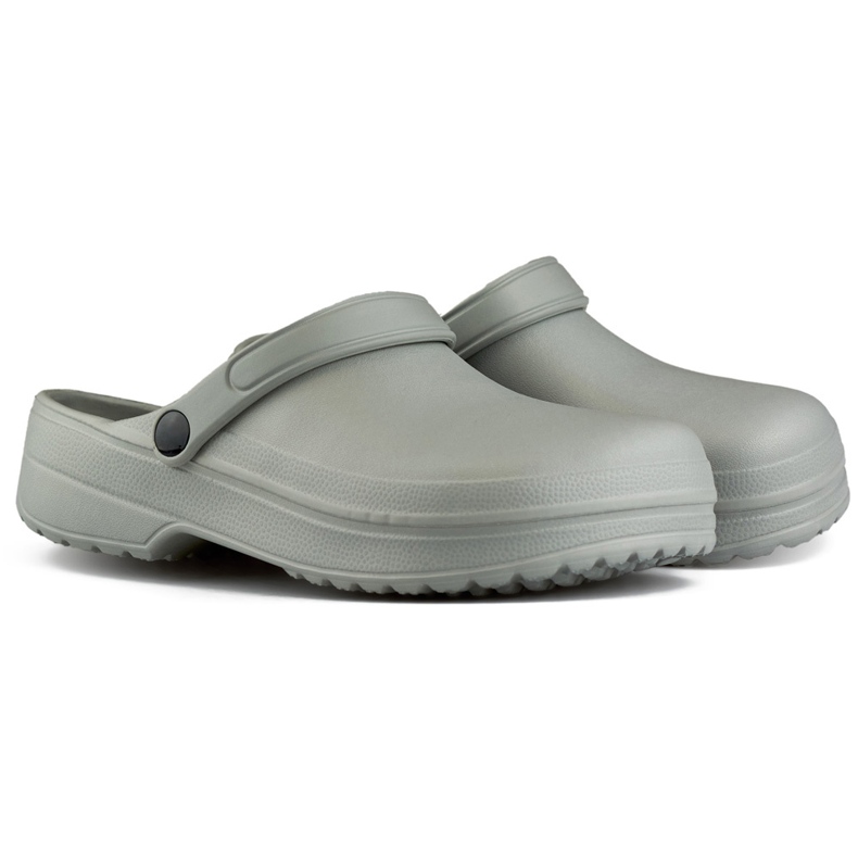 Gray full slippers, Kroksy type grey