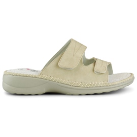 Women's Velcro flip-flops, comfortable Velcro flip-flops beige
