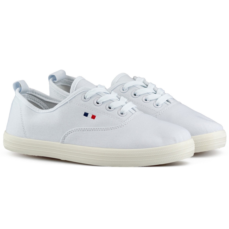 White sneakers with a white sole, women's sneakers