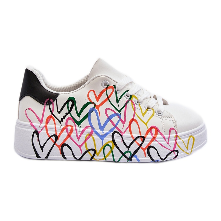 Women's Sneakers With Hearts White Claral