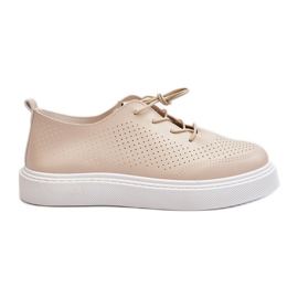 Beige Women's Openwork Sneakers Unassemia
