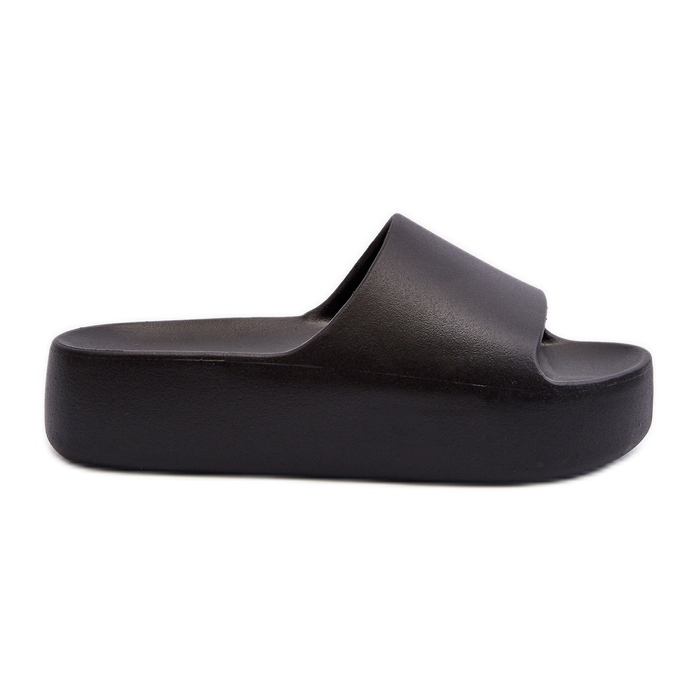 Women's Thick Soled Flip-Flops Black Oreithano