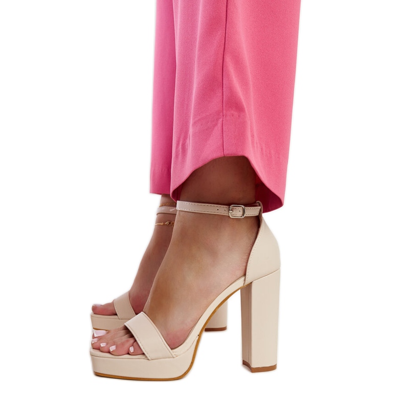 Beige high heel sandals from Nariman