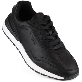 Men's black sports leather shoes Big Star NN174287