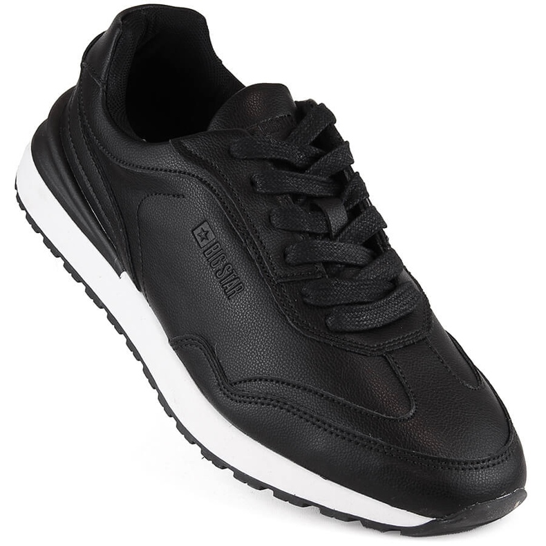 Men's black sports leather shoes Big Star NN174287