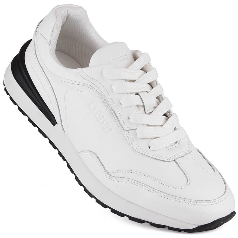 Leather men's sports shoes white Big Star NN174288