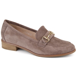 Women's brown suede low-heeled shoes Potocki SZ12300