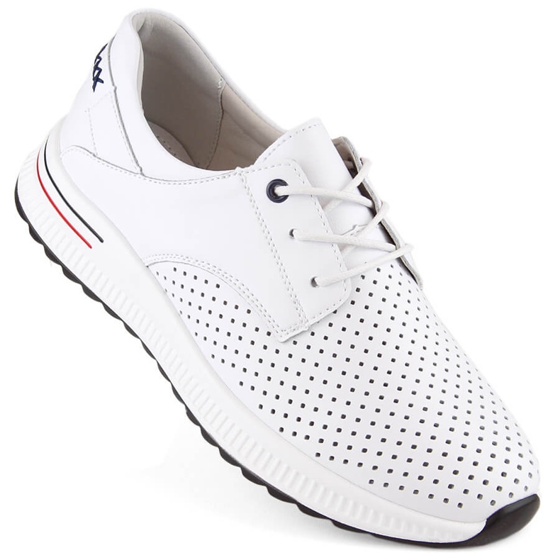 Leather women's openwork sports shoes, white, Filippo DP6022 Leather women's openwork sports shoes, white, Filippo DP6022