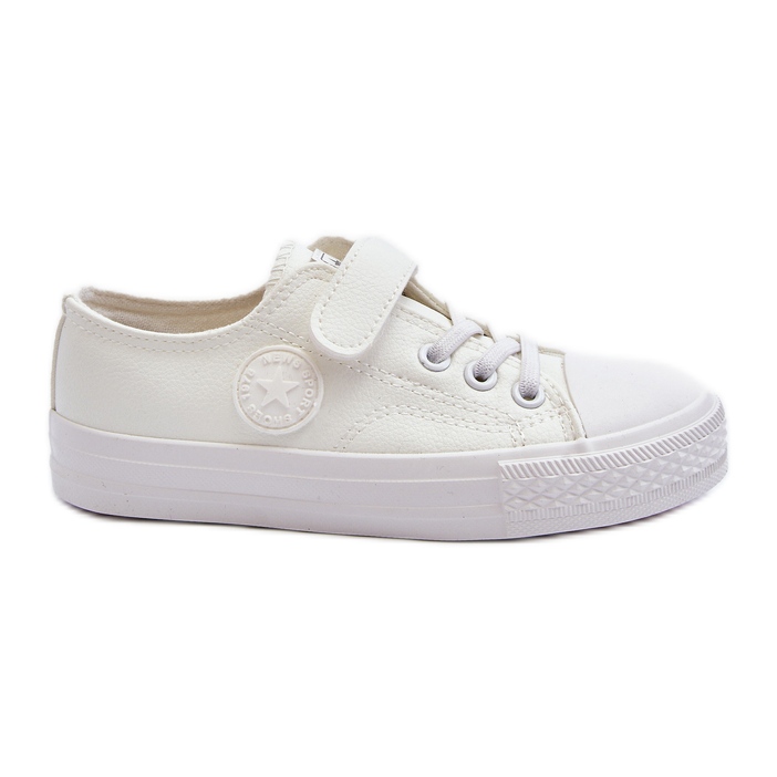 Leather Children's Velcro Sneakers White Delmara