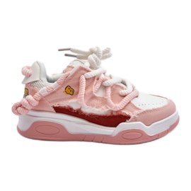 Women's Sneakers With Thick Lacing Pink Miatora