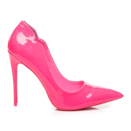 Betler Neon lacquered heels pink
