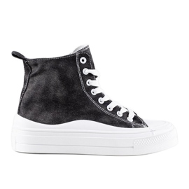Black Frederick platform sneakers