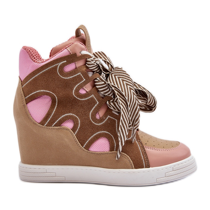 Women's Wedge Sneakers Pink Leoppa