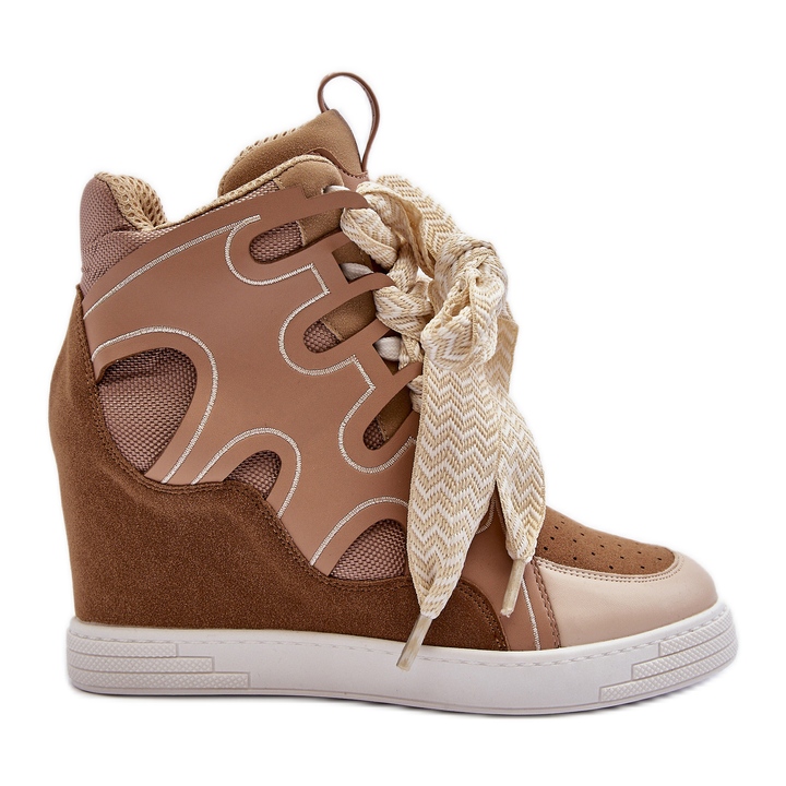 Women's Wedge Sneakers Beige Leoppa Women's Wedge Sneakers Beige Leoppa