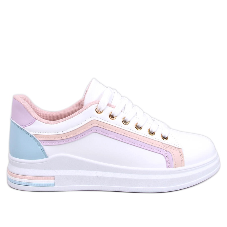 Ateer Pink women's sneakers white
