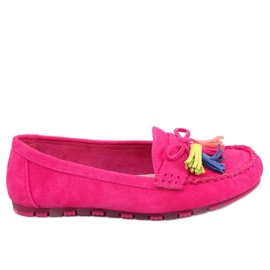 Tamla Fuchsia Fringed Loafers pink