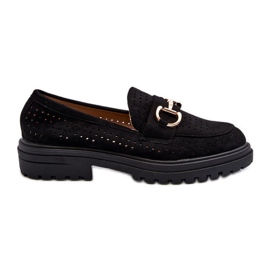 Women's Openwork Moccasins With Decoration, Black Talesse