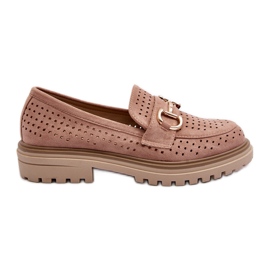 Women's Openwork Moccasins With Decoration, Pink Talesse