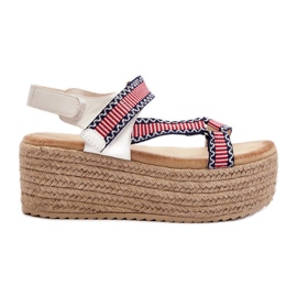 Women's Sandals On a Braided Massive Sole, White Luminea Women's Sandals On a Braided Massive Sole, White Luminea