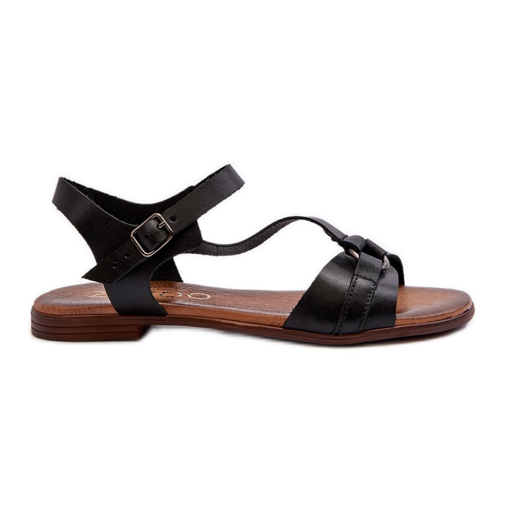 Zazoo 40182 Women's Leather Sandals Black