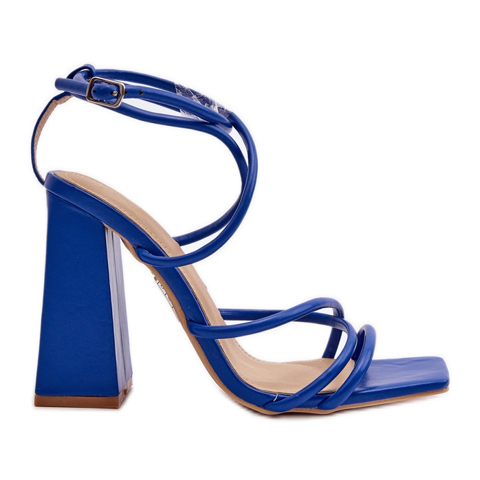 Fashionable Blue High Heel Sandals Josette