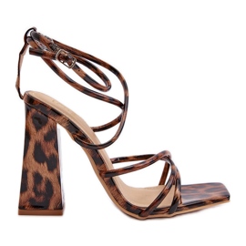 Fashionable Brown High Heel Sandals Josette