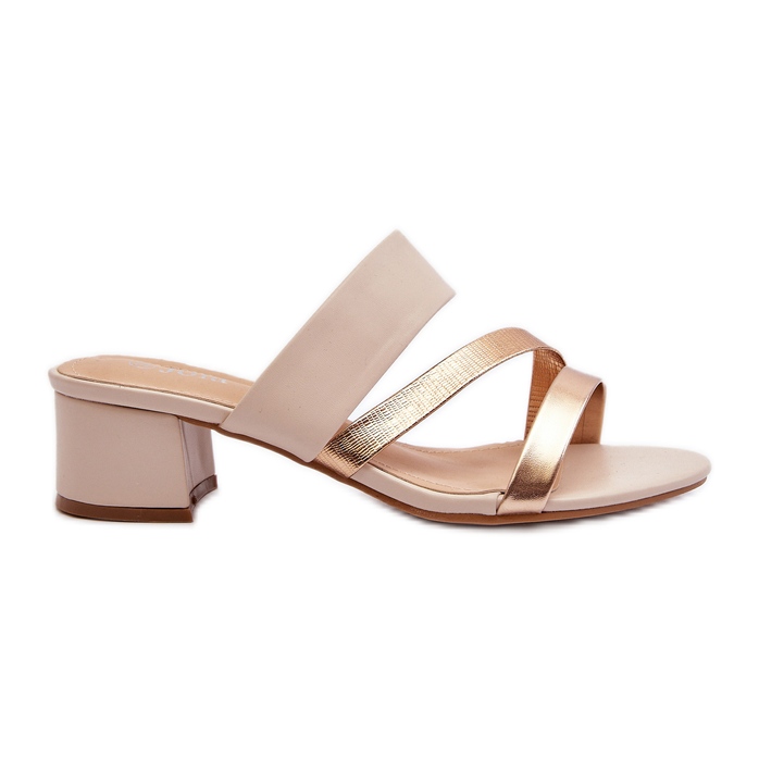 Women's Low-Heel Flip-Flops Beige Rosila