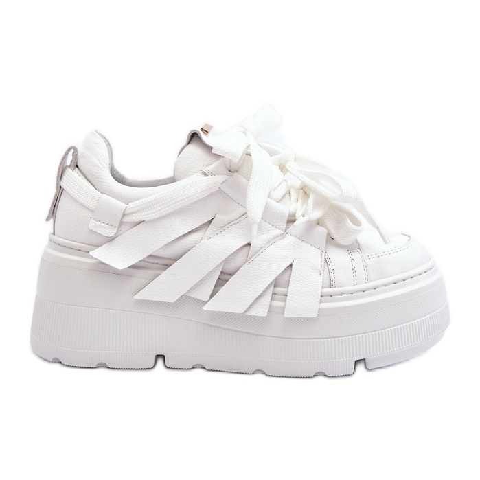 Zazoo 2F-7033 Sneakers on a massive platform, white