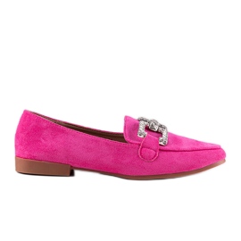 Pink moccasins decorated with Sanny rhinestones Pink moccasins decorated with Sanny rhinestones
