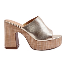 Women's Sandals with High Heels, Gold, Siobhan golden