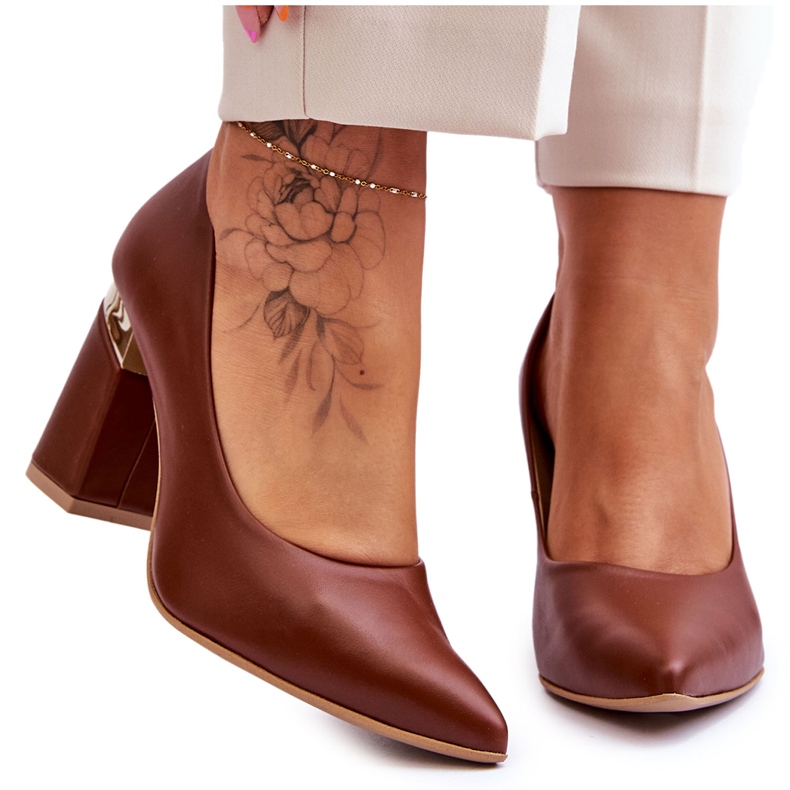 Lewski Shoes Leather Pumps Lewski 3117 Brown